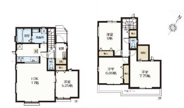 草加市新里町　新築分住宅　限定１棟の間取り