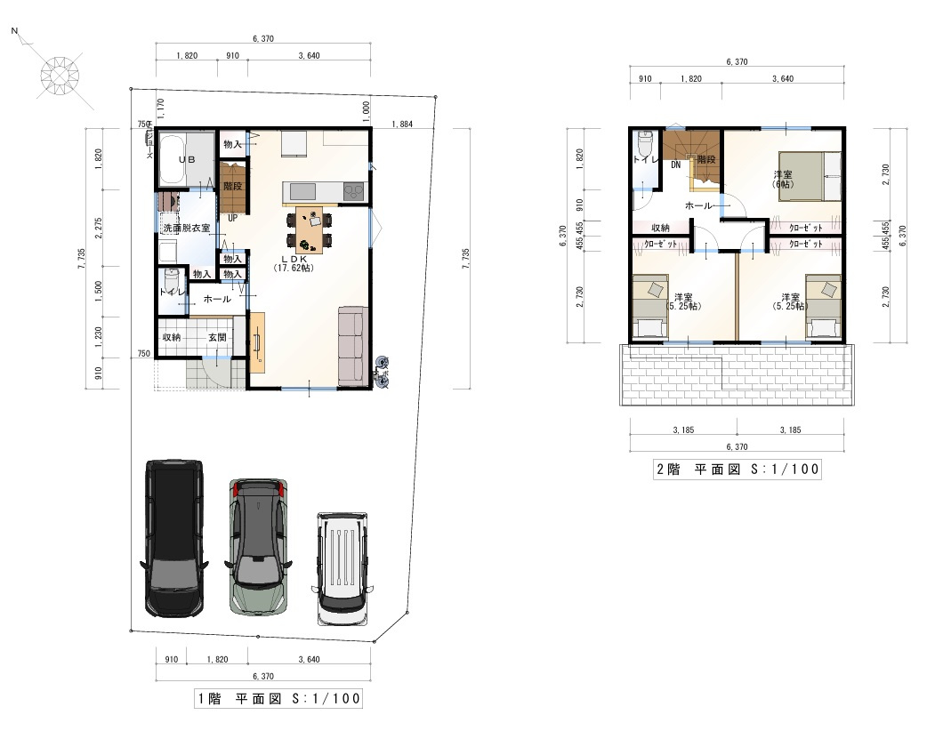 香南市野市西野-東棟・建築条件付き-売土地の参考プラン|東棟