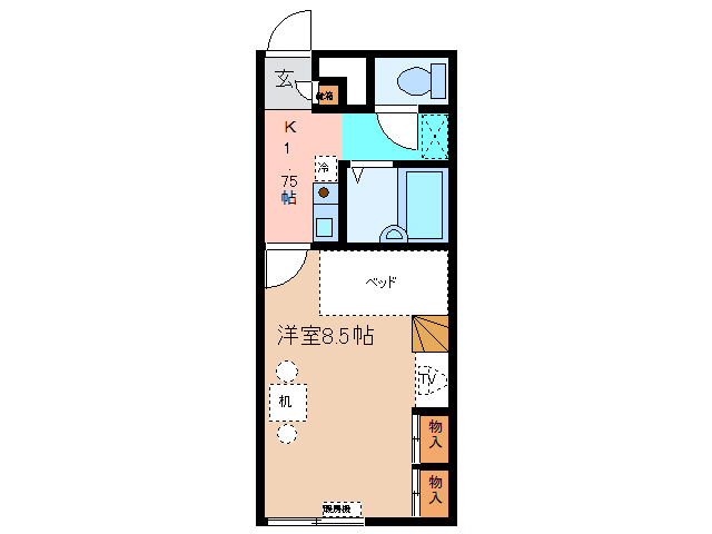 レオパレス　エトワール234の間取り
