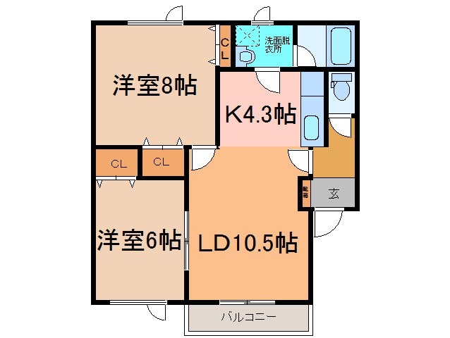 Wisteria(ウィステリア)A棟の間取り