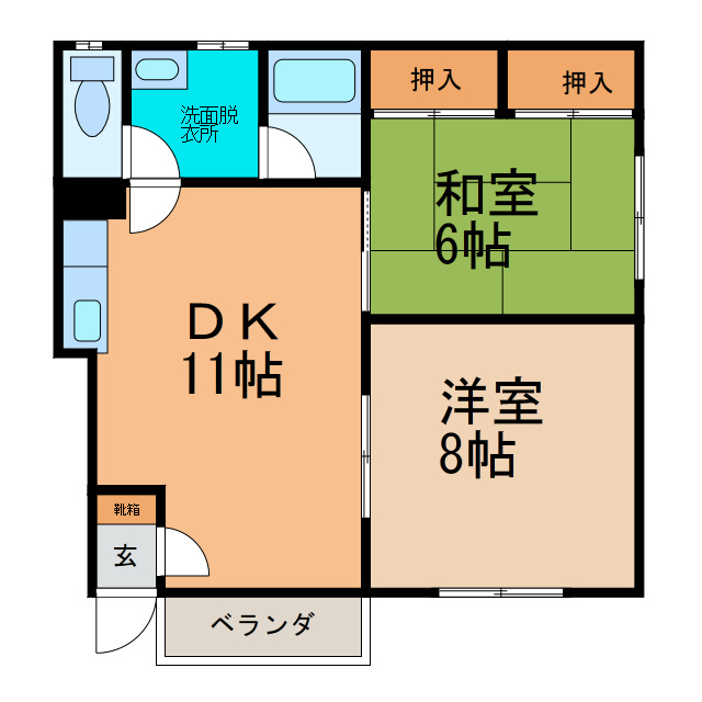 コーポ23Aの間取り
