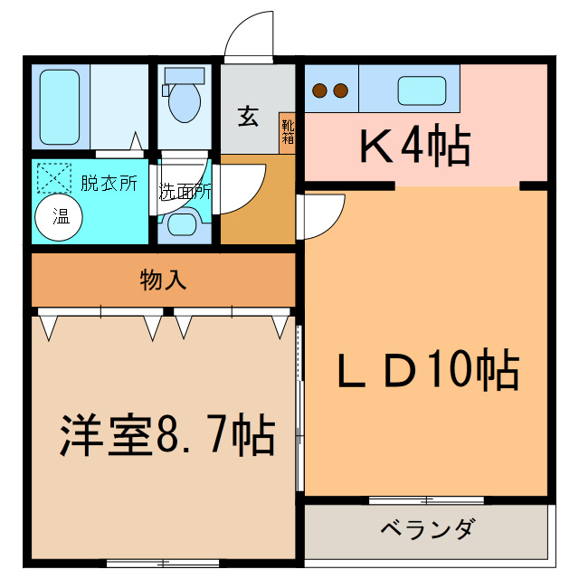 あかつきニュータウンA棟の間取り