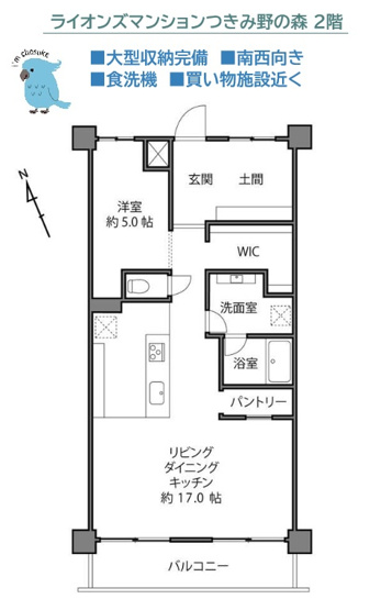 【間取り】 | あると嬉しい大型の収納付き！土間収納・パントリー・WIC◎　
単身の方や2人暮らしの方におすすめ1LDKプラン♪