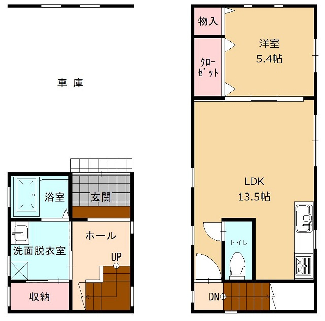 高知市神田 中古戸建ての間取り