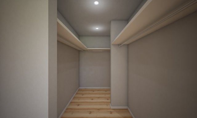 大泉町仙石の完成予想図|ご家族の荷物をまとめて収納できるファミリークローゼット◎