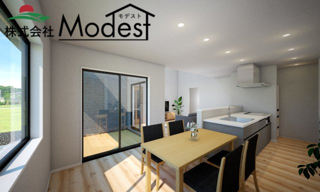 大泉町仙石の完成予想図|ご家族も自然と集まるLDK♪