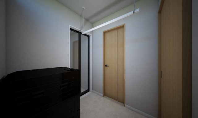 大泉町仙石の完成予想図|ゆとりのある脱衣室◎