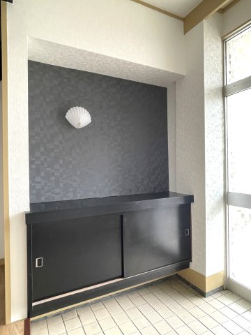 広々敷地の永田戸建の玄関