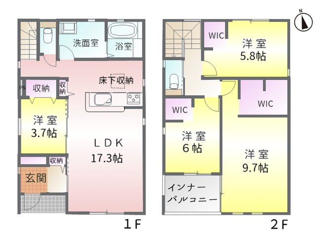 春日井市町屋町(全3棟)の間取り