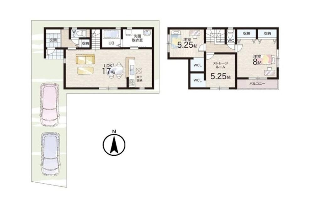 堺市北区東上野芝町　新築　全二区画2号地の間取り