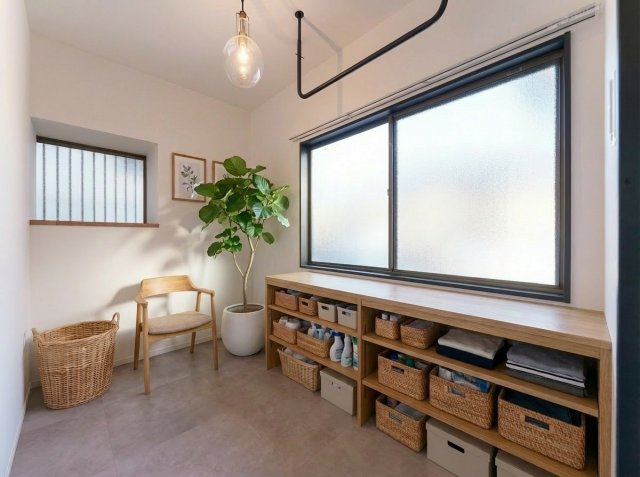 城山台1丁目戸建の収納|納戸・ランドリールーム※室内の家具・家電・装飾品等は配置例を示すイメージ画像です。