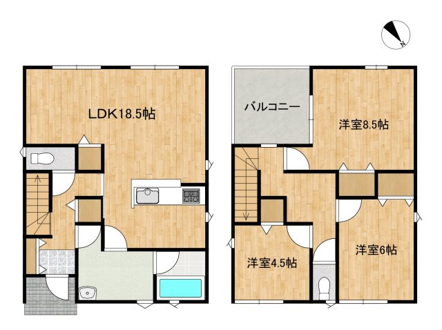 クレイドルガーデン八戸市江陽第8　2号棟の間取り