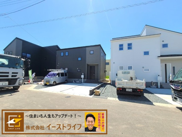 【新築戸建】　いわき市小名浜燈籠原第1 全10棟　長期優良住宅の外観|6,7,8号棟の外観写真　いつでもご案内いたします！お気軽にお問い合わせください。（担当：梶田）