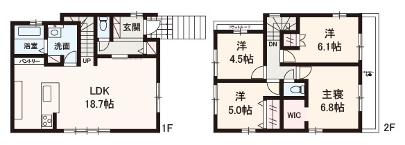 【間取り】 | Terrechez堺市南区赤坂台1期　1号棟 | 広々リビングで家族団らん！個室も収納も充実の4LDK新築戸建。物件に関するお問い合わせはお気軽にどうぞ！