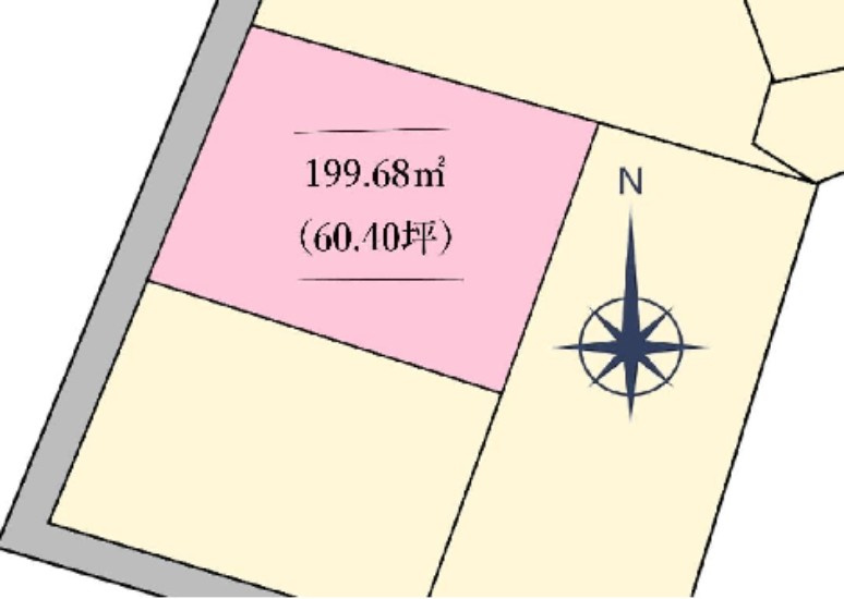 栃木市今泉町1丁目　60.4坪土地の土地図