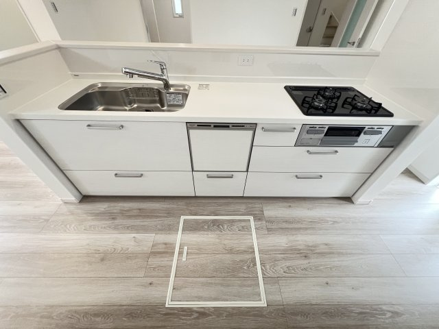 橿原市葛本町全4区画のキッチン|リビングに目配せしやすいカウンターキッチン♪