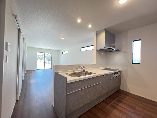 磯城郡田原本町秦庄のキッチン|対面式システムキッチンで家族団らんが楽しめます