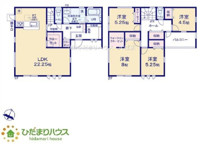 【間取り】 | 水戸見川12期　新築戸建　1号棟 | ご家族暮らしになると増える荷物もらくらく収納！大型WIC完備