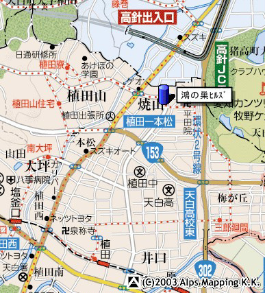 鴻の巣ヒルズビルの地図