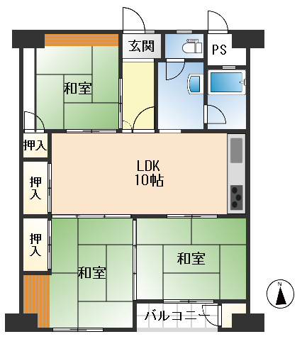 千里南町第一次住宅　A-3 棟の間取り