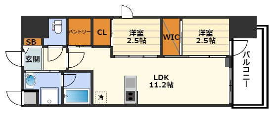 セレニテフラン梅田の間取り