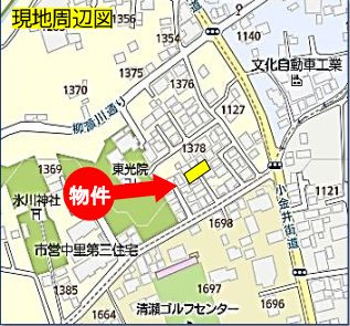清瀬市中里２丁目　新築戸建　全１棟の地図