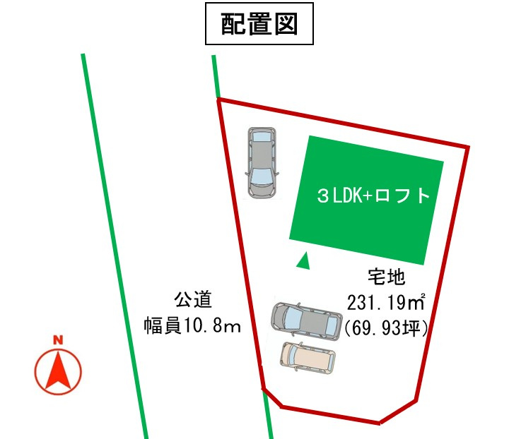 藤岡市本動堂　中古2198の区画図