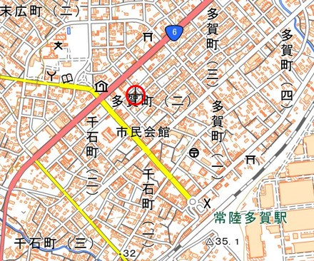 日立市　1棟マンションの地図