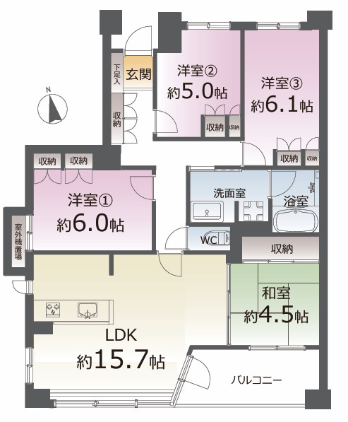 プラウド南小泉の間取り