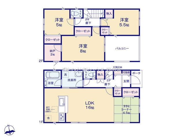 七光台第18　新築戸建　4号棟の間取り|「自分の部屋がほしいー！」と、子供の要望。それを実現できるのはパパママしかいません！この間取なら子供部屋には十分の広さですね(^^)/