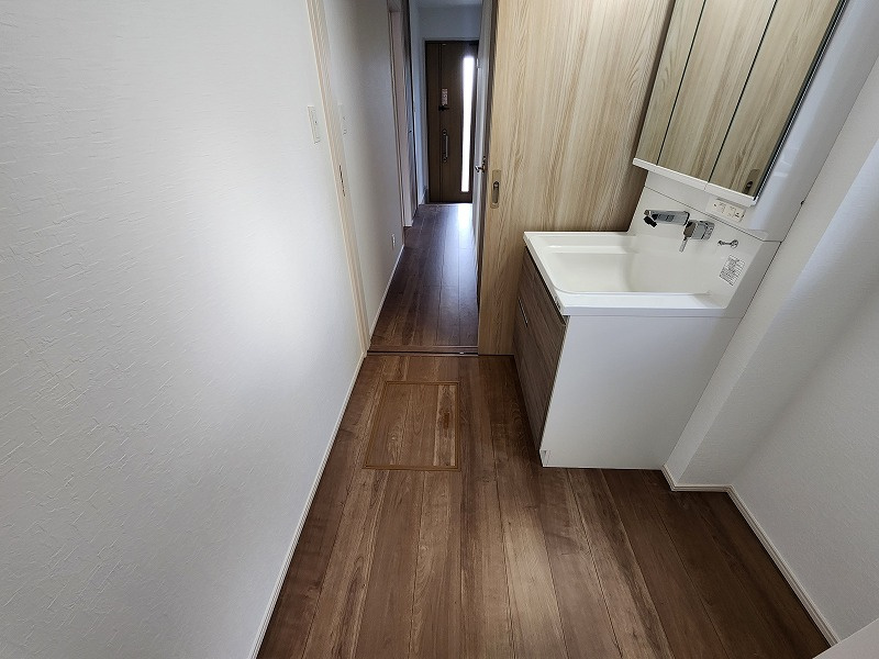 小牧市大字本庄字郷浦　新築戸建の洗面所|忙しい朝には欠かせない洗面所です