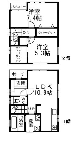 【間取り】 | フジパレス戸建賃貸家原寺町一丁