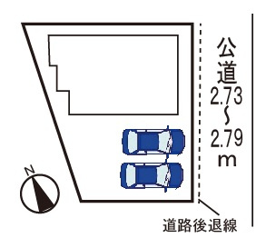 小牧市大字小牧原新田　新築戸建の区画図|駐車場並列２台可