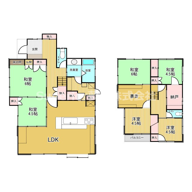 【中古戸建て】大津市湖城が丘の間取り