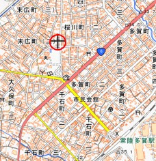 日立市　1棟マンションの地図