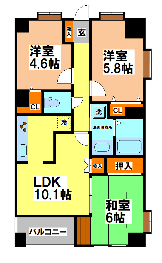 武蔵野市中町１丁目の賃貸マンションの間取り