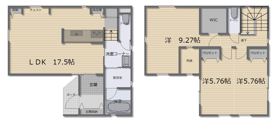 旭町3丁目　新築戸建の間取り|建物面積　96.03㎡　（約29.05坪）