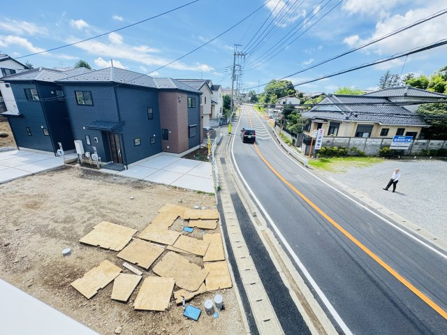 柏市増尾４丁目新築戸建【土小学校：6分】の展望|バルコニーより南側眺望・南側協定道路につき日当たり良好♪（舗装予定）