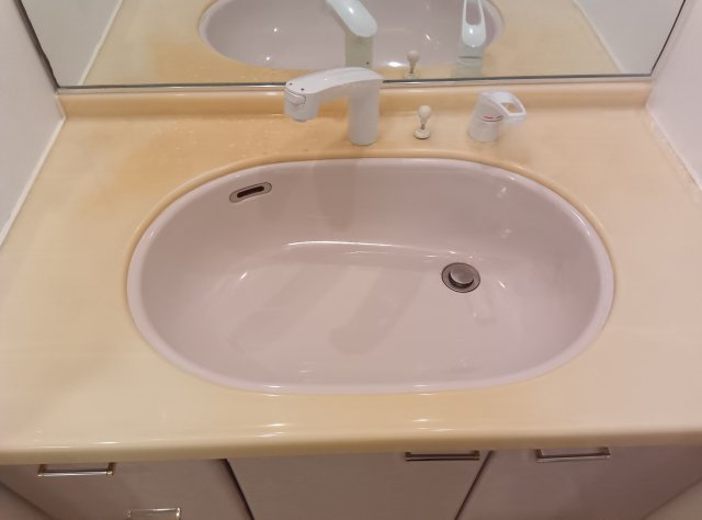 ステイツ苦楽園の独立洗面台|朝の支度にも助かる、独立の洗髪洗面化粧台