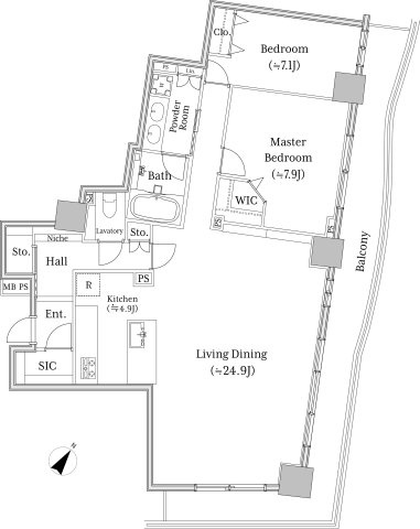 【間取り】 | グランアルト天神タワー☆仲介手数料無料☆