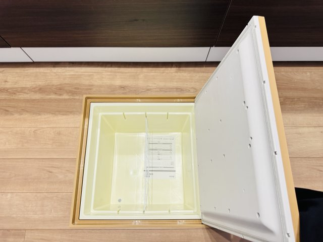 柏市増尾４丁目新築戸建【土小学校：6分】のキッチン|キッチン床下収納