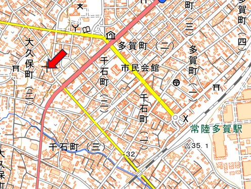 日立市　1棟マンションの地図