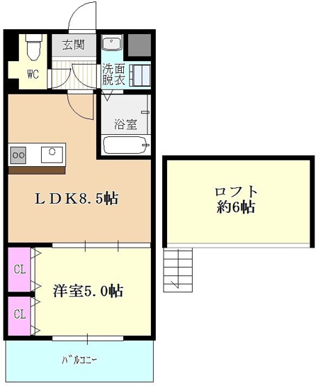【間取り】 | レイランド高宮 | 現況優先。