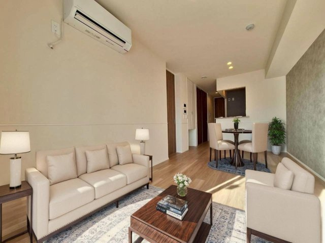 プレミアメゾンの居間・リビング|★リビング★※モデルルームの為、家具は付きません※