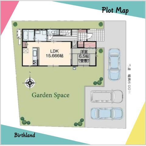 新築戸建・建売　白河市白坂愛宕山　AiTOWN　全1棟の区画図|■土地面積：254m²（76.83坪）■建物面積：101.84m²（30.74坪）■駐車：3台