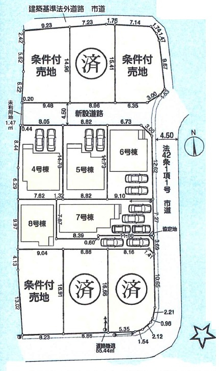 あきる野市牛沼の新築一戸建の区画図