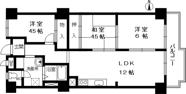 茨木グランドハイツの間取り