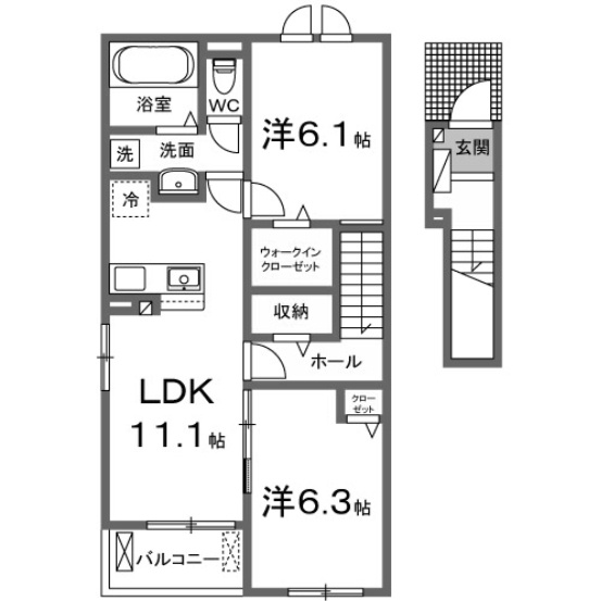 【間取り】 | メゾン　ド　コルヌイエ　Ⅰ