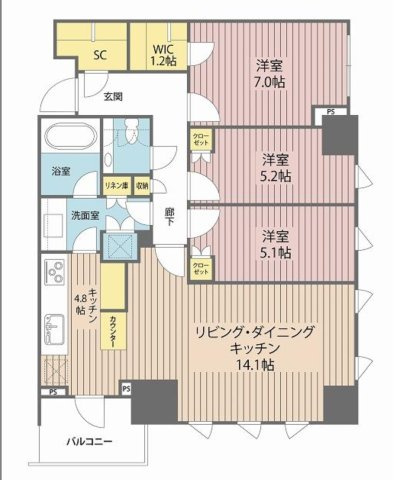 【間取り】 | ★仲介手数料無料★PARK COURT六本木HILL TOP（会社の保養所等のご利用にご検討ください）