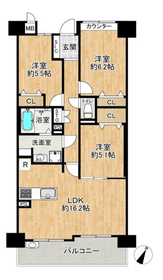 【間取り】 | ウインヒルズジェームス山